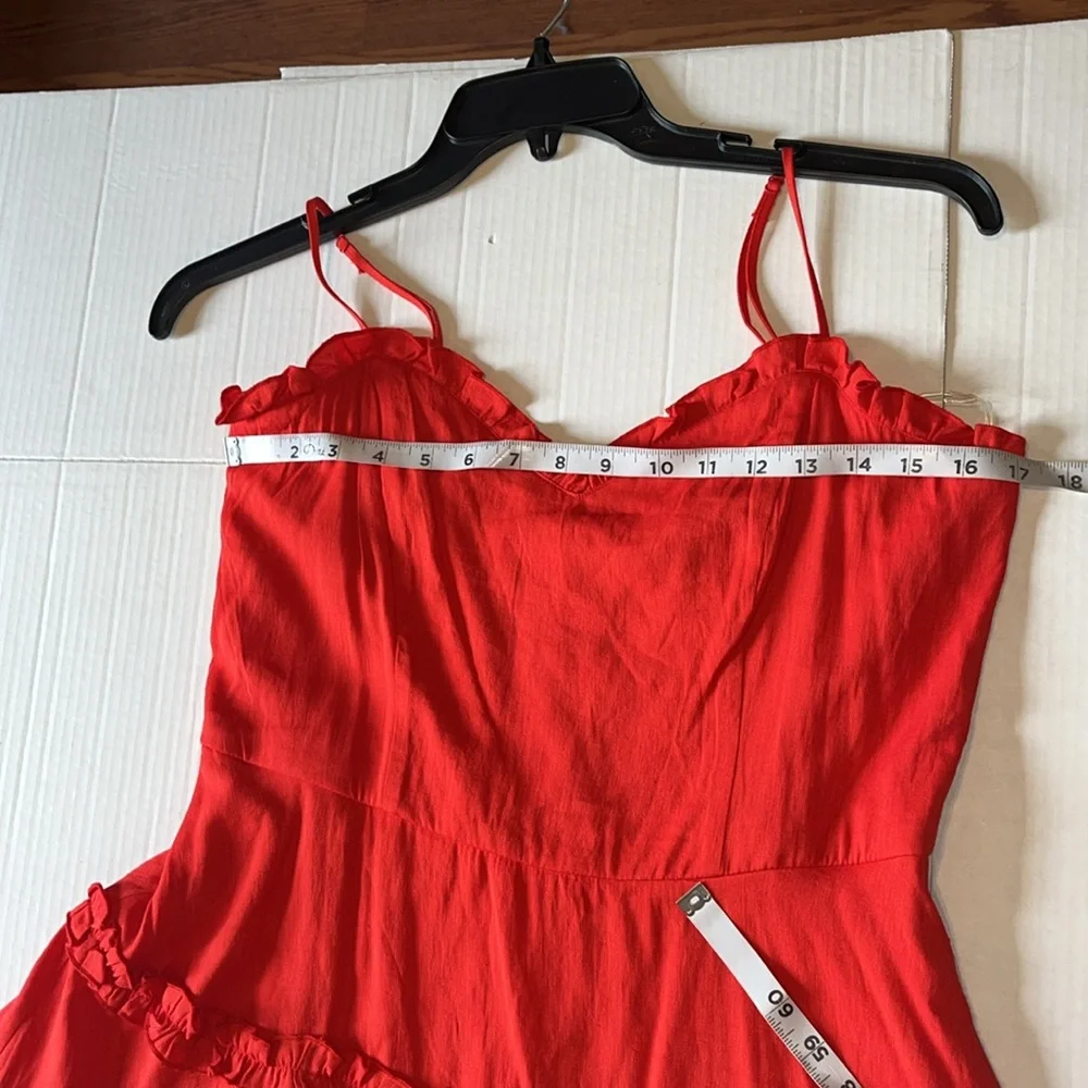 NWT-Francesca's-XL-Red-Spaghetti Strap, tiered ruffles, mini dress/Sundress. - Picture 7 of 12
